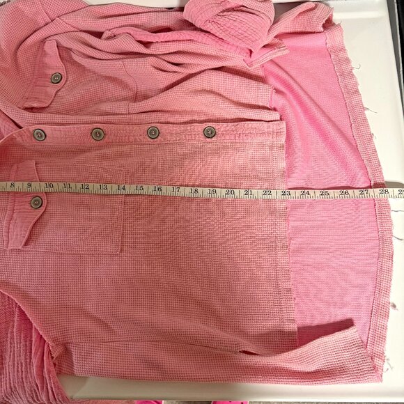 POL Washed Waffle Knit Boyfriend Shirt - Picture 9 of 9